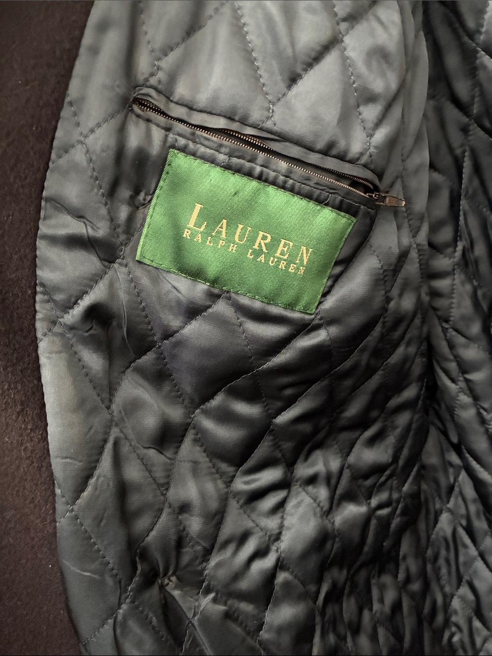 Lauren Ralph Lauren Black Double breasted Coat with Green Label